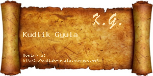 Kudlik Gyula névjegykártya